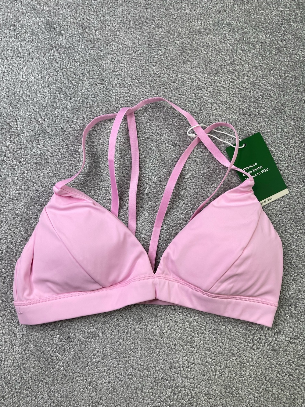 Halara Pink Strappy Sports Bra Size Small Padded Athleisure Activewear